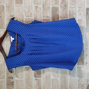 Royal Blue with White Polka Dots Blouse
